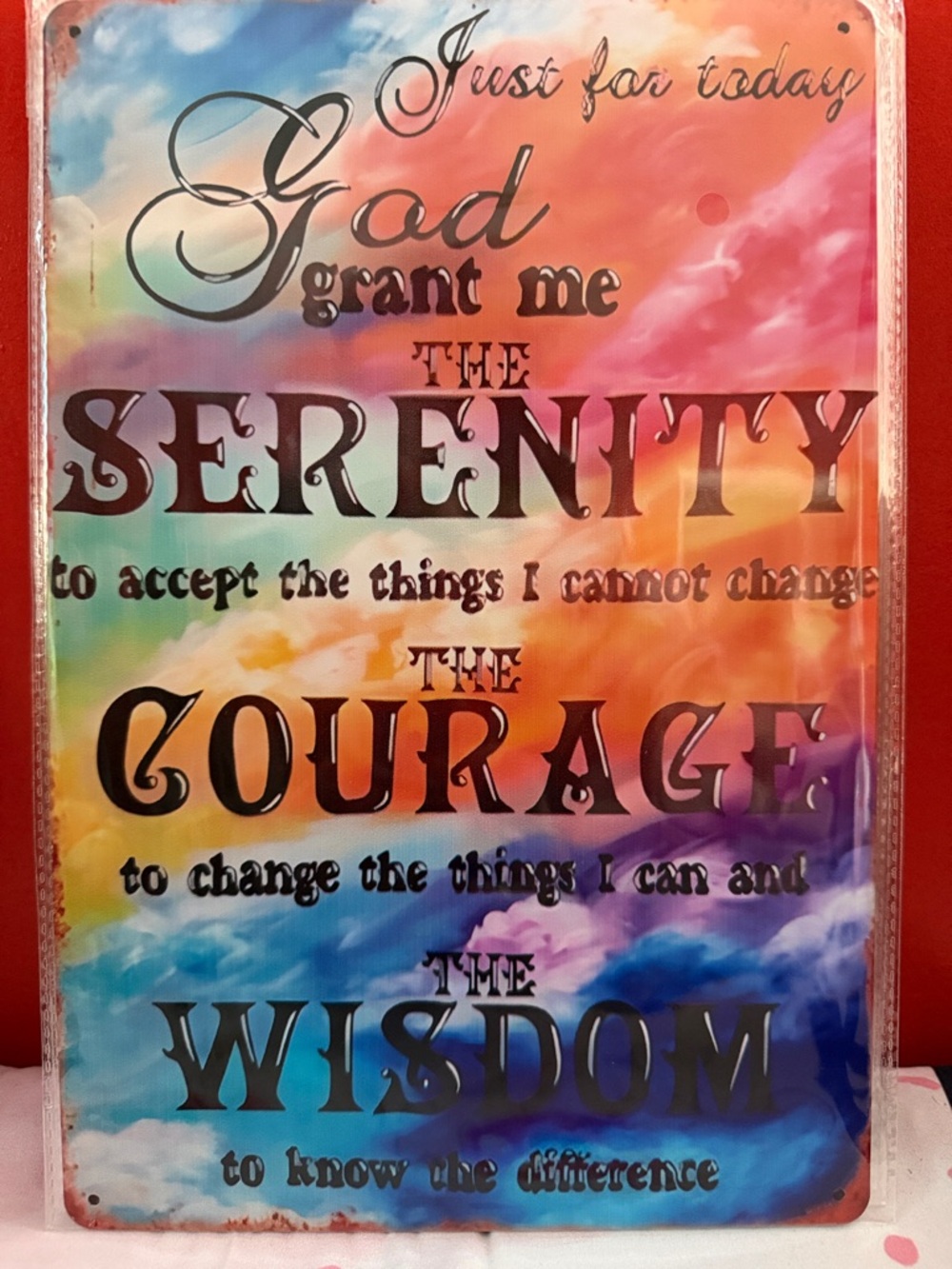 Serenity Prayer 2D Metal Sign 8x12"recovery ,motivational, Faith Wall decor.